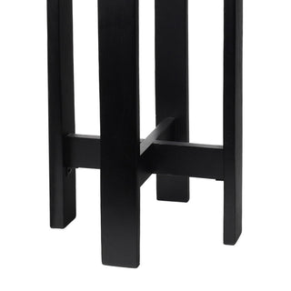 Elena 24" Minimalist Structured Wood Drink Table and Decorative End Table with White Marble Round Top