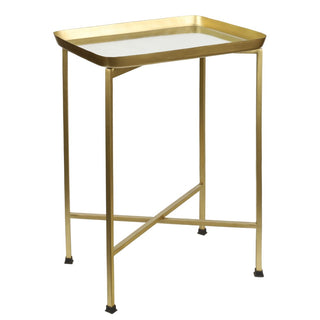 Sterling 26.25" Industrial Classic Metal Foldable Rectangular End Table and Side Table with Removable Tray Top