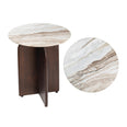 White Marble/Walnut Wood