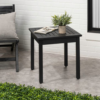 Archer 18.9" Modern Classic Square Slatted Solid Acacia Wood Indoor/Outdoor Adirondack Side Table