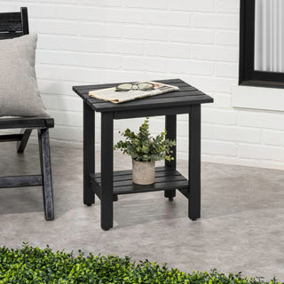 Kellie 16.1" Cottage Classic Slatted Solid Acacia Wood Indoor/Outdoor Shower Bench with Shelf