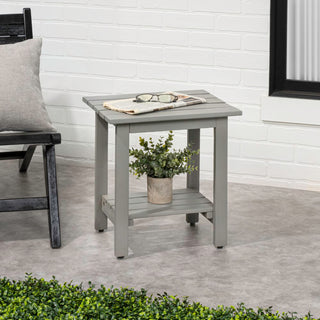 Kellie 16.1" Cottage Classic Slatted Solid Acacia Wood Indoor/Outdoor Shower Bench with Shelf
