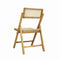 Theo Mid-Century Vintage Wood Rattan Folding Chair with Adjustable Back