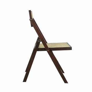 Theo Mid-Century Vintage Wood Rattan Folding Chair with Adjustable Back - JONATHAN Y