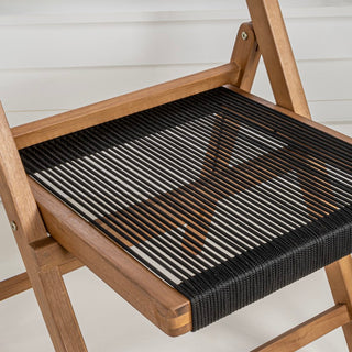 Olivier Coastal Modern Wood Roped Folding Chair with Adjustable Back - JONATHAN Y