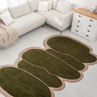 Whimsical Modern Border Geometric Handwoven Wool Area Rug - JONATHAN Y