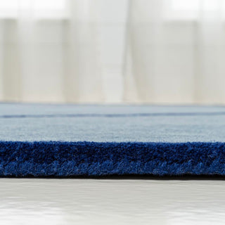 Mosaic Coastal Geometric Border Handwoven Wool Area Rug - JONATHAN Y