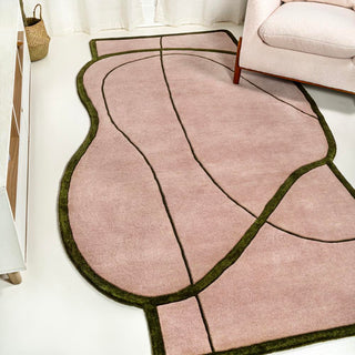 Mosaic Coastal Geometric Border Handwoven Wool Area Rug - JONATHAN Y