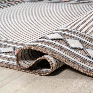 Sebastian High-low Modern Diamond Border Indoor/Outdoor Area Rug - JONATHAN Y