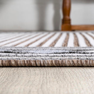 Sebastian High-low Modern Diamond Border Indoor/Outdoor Area Rug - JONATHAN Y