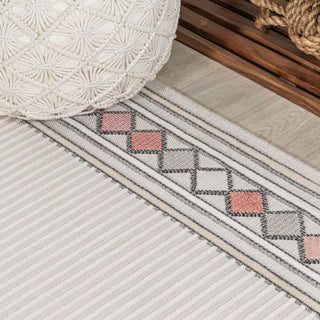 Sebastian High-low Modern Diamond Border Indoor/Outdoor Area Rug - JONATHAN Y