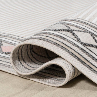 Sebastian High-low Modern Diamond Border Indoor/Outdoor Area Rug - JONATHAN Y