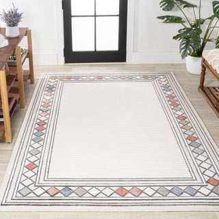 Sebastian High-low Modern Diamond Border Indoor/Outdoor Area Rug - JONATHAN Y