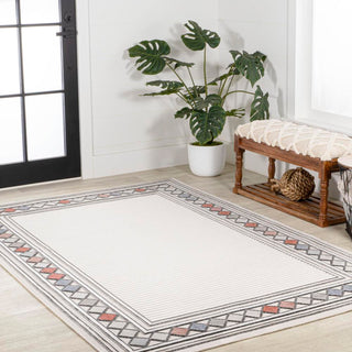 Sebastian High-low Modern Diamond Border Indoor/Outdoor Area Rug - JONATHAN Y