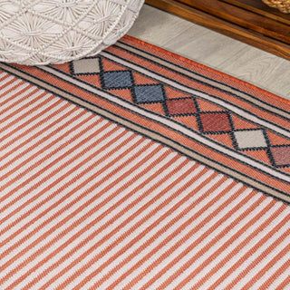 Sebastian High-low Modern Diamond Border Indoor/Outdoor Area Rug