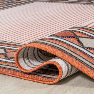 Sebastian High-low Modern Diamond Border Indoor/Outdoor Area Rug