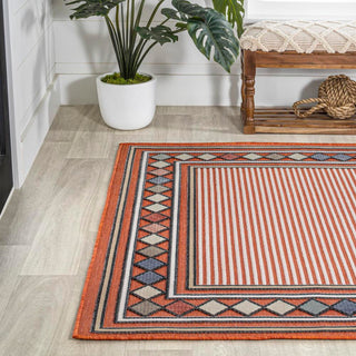 Sebastian High-low Modern Diamond Border Indoor/Outdoor Area Rug