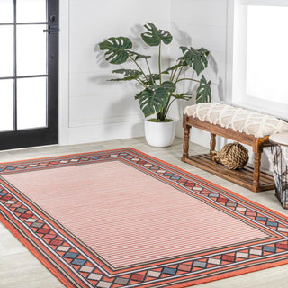 Sebastian High-low Modern Diamond Border Indoor/Outdoor Area Rug