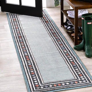 Sebastian High-low Modern Diamond Border Indoor/Outdoor Area Rug