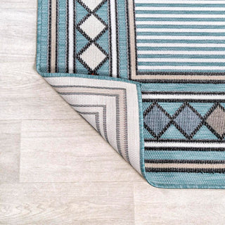 Sebastian High-low Modern Diamond Border Indoor/Outdoor Area Rug