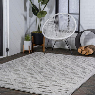 Portmany Neutral Diamond Trellis Indoor/outdoor Area Rug