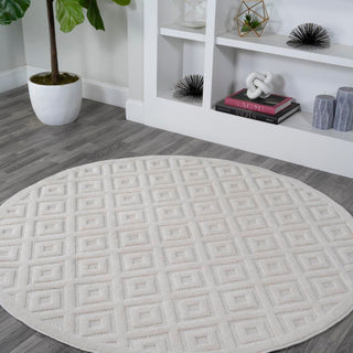 Portmany Neutral Diamond Trellis Indoor/outdoor Area Rug
