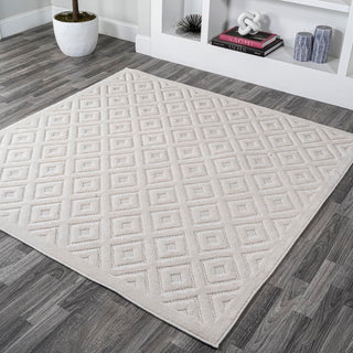 Portmany Neutral Diamond Trellis Indoor/outdoor Area Rug