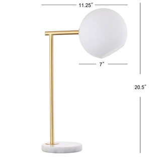 Charles 20.5" Metal/Marble LED Table Lamp - JONATHAN Y