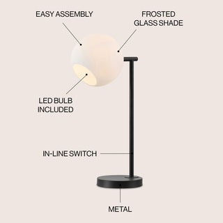 Charles 20.5" Metal/Marble LED Table Lamp - JONATHAN Y