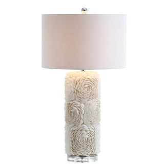 Rosette 28.5" Seashell/Resin/Crystal LED Table Lamp - JONATHAN Y