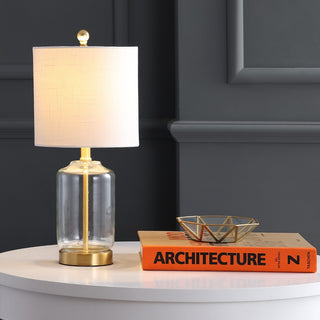 Duncan 20.5" Glass/Metal LED Table Lamp - JONATHAN Y