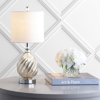 Lawrence 20.5" Glass/Metal LED Table Lamp - JONATHAN Y