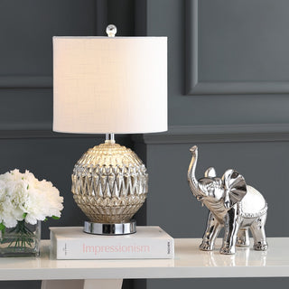 Krister 20.5" Glass/Metal LED Table Lamp - JONATHAN Y