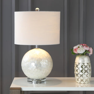 Zuri 23.5" Capiz Seashell Sphere LED Table Lamp - JONATHAN Y