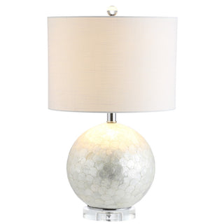 Zuri 23.5" Capiz Seashell Sphere LED Table Lamp - JONATHAN Y