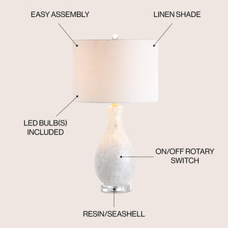 Josephine 26.5" Seashell LED Table Lamp - JONATHAN Y