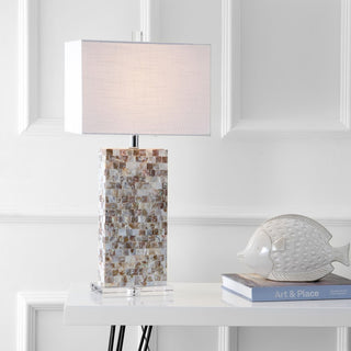 Cannon 29" Seashell and Crystal LED Table Lamp - JONATHAN Y