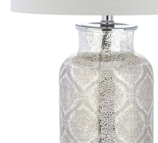 Emilia 24.5" Trellis Pattern Glass LED Table Lamp - JONATHAN Y