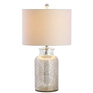 Emilia 24.5" Trellis Pattern Glass LED Table Lamp - JONATHAN Y