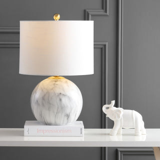 Luna 21.5" Faux Marble Resin LED Table Lamp - JONATHAN Y