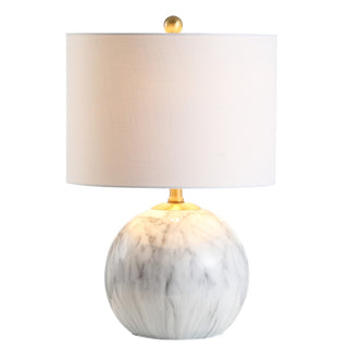 Luna 21.5" Faux Marble Resin LED Table Lamp - JONATHAN Y