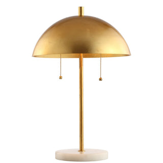 Ella 20.7" Dome Metal with Marble Base LED Table Lamp - JONATHAN Y