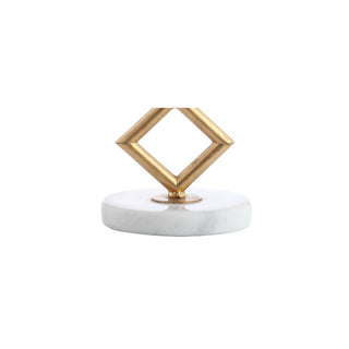 Diamante 29.5" Modern Gilt Metal with Marble Base LED Table Lamp - JONATHAN Y