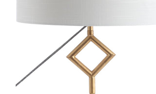 Diamante 29.5" Modern Gilt Metal with Marble Base LED Table Lamp - JONATHAN Y
