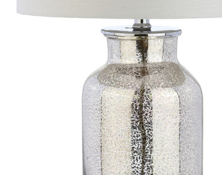 Emilia 24.5" Trellis Pattern Glass LED Table Lamp - JONATHAN Y