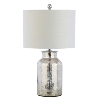 Emilia 24.5" Trellis Pattern Glass LED Table Lamp - JONATHAN Y
