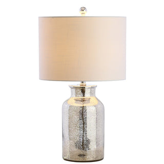 Emilia 24.5" Trellis Pattern Glass LED Table Lamp - JONATHAN Y