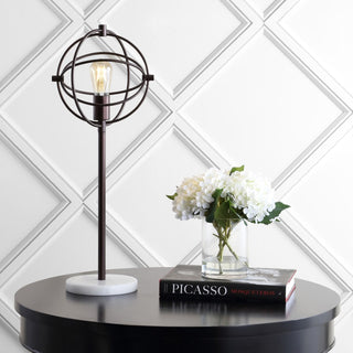 Atomic Caged 26.5" Edison Bulb Metal/Marble Modern LED Table Lamp - JONATHAN Y