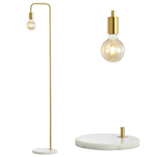 Vega 60" Minimalist Edison Metal/Marble Floor Lamp - JONATHAN Y