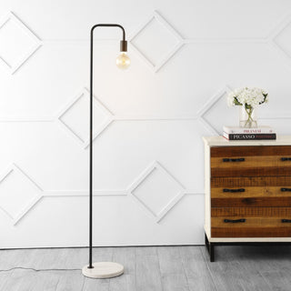 Vega 60" Minimalist Edison Metal/Marble Floor Lamp - JONATHAN Y
